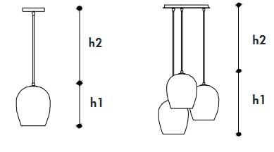 Nuce 4011/SL Incanto Italamp Pendant Lamp - Dimensions